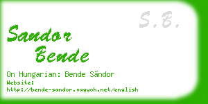 sandor bende business card