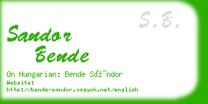 sandor bende business card